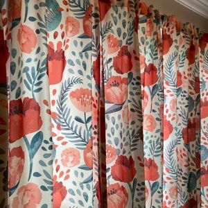 Red poppy curtains (4 panels)